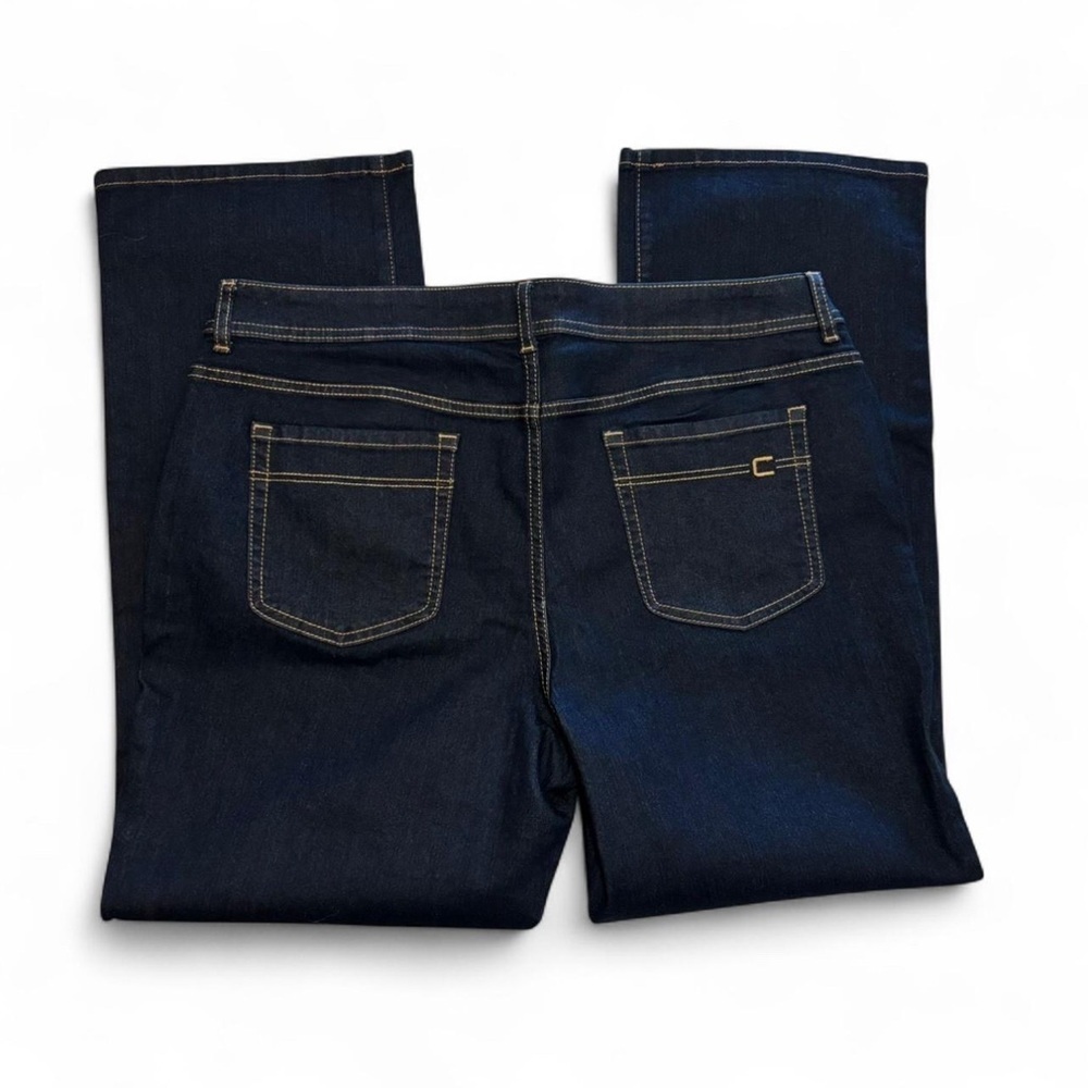 Chico's Women's 3 Short Denim Jeans Wide Leg Dark Wash EUC